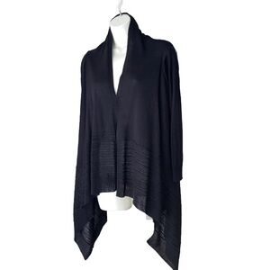 Worthington Womens  Long Sleeve Open Front Acrylic Knit Cardigan Sweater Black S